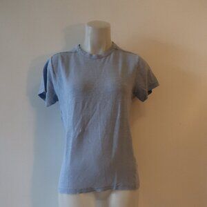 Mens Home Core Light Blue Linen Blend Short Sleeve T-Shirt Top M *